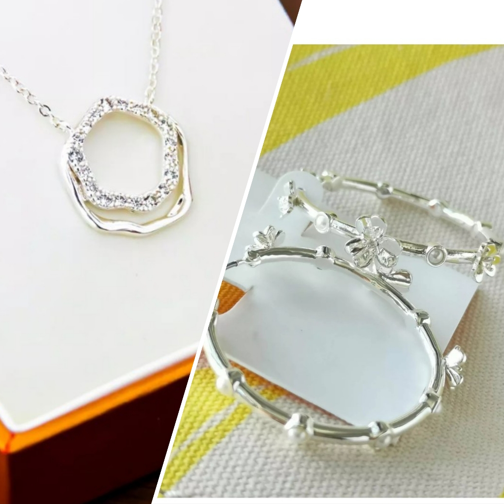 Nwt Alicia Bonnie Ripple Necklace And Eternity Hoop Earrings 35$
